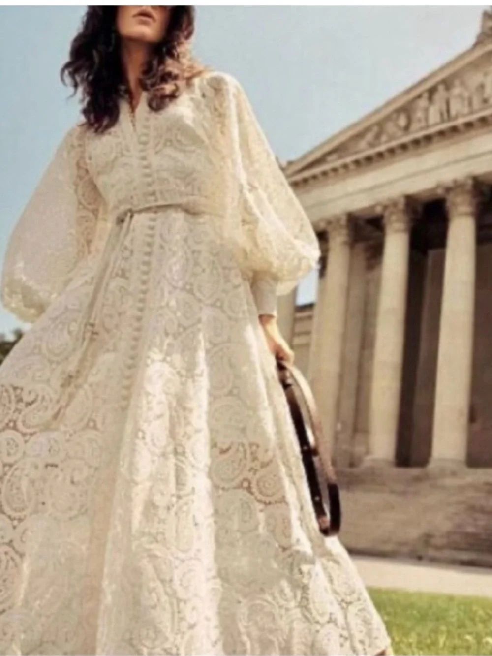 RARE! Zimmermann Amari Paisley Lace Dress Long *no belt/slip